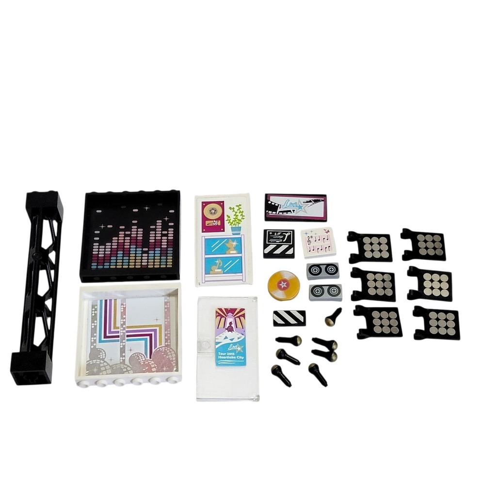 LEGO Friends Livi Pop Star TV & Recording Studio Lot 25 Pc Mics Decorated Parts
